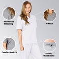 thumbnail image 4 of Women's Scrub Sets, Scrub Top and Pants (White, Medium), 4 of 7
