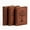 A4-Brown-3pc, variant on Vintage Leather 3 Ring Binder Fits 8.5"x11" Letter Size Paper, 1 Inch Round Ring Binder Holds 200 Sheets, Notebook Cover Loose Leaf Organizer,Inseam Pockets