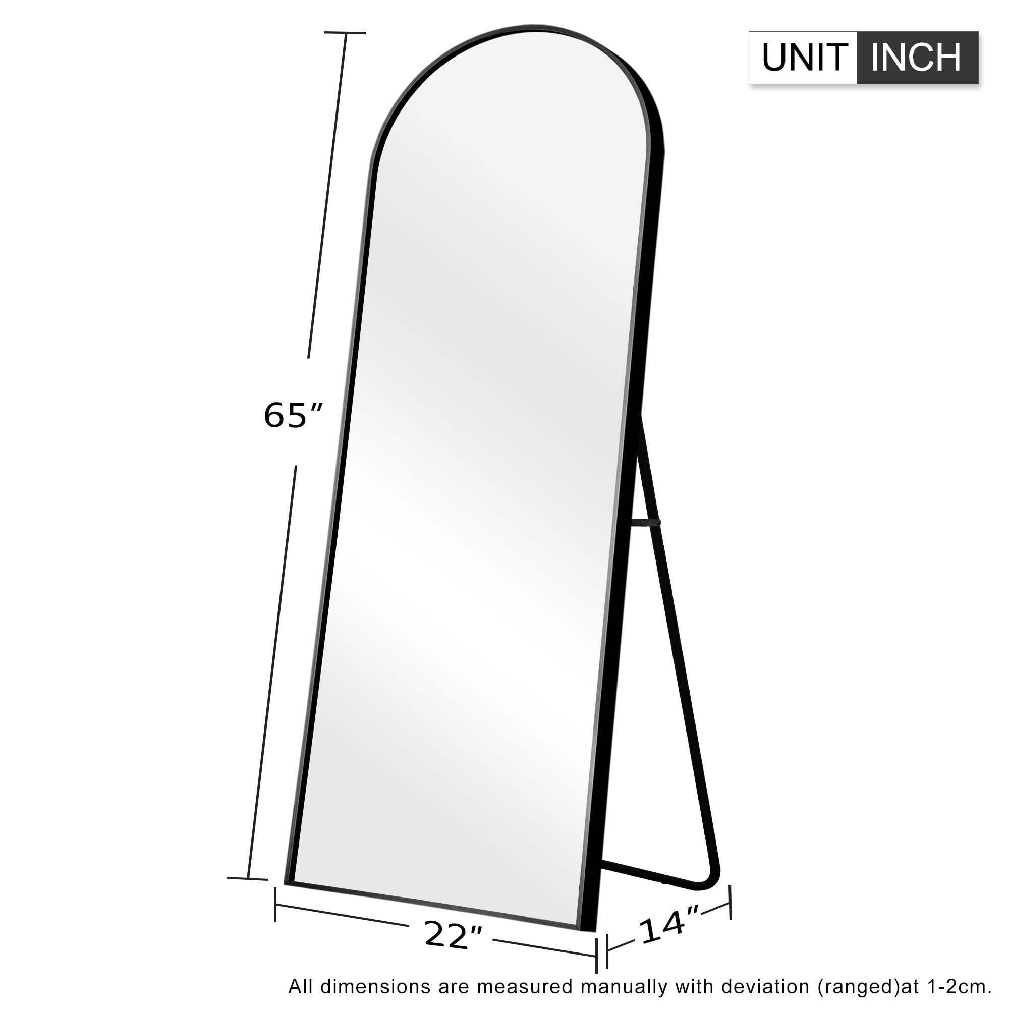 MAYEERTY 64" x 21.25" Black Modern Arched Full Length Mirror