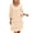 Khaki*, variant on RUTAYY Women's Dress Casual Loose Fit Round Neck Solid Color Long Sleeve Comfortable Daily Wear Relaxed Holiday Dresses