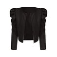thumbnail image 5 of Liquidation de Chemises pour Femmes Chemises pour Femmes en Mélange Couleur Unie Col Rond Fermeture Éclair Veste Bouffante à Manches Longues pour Femmes, 5 of 5
