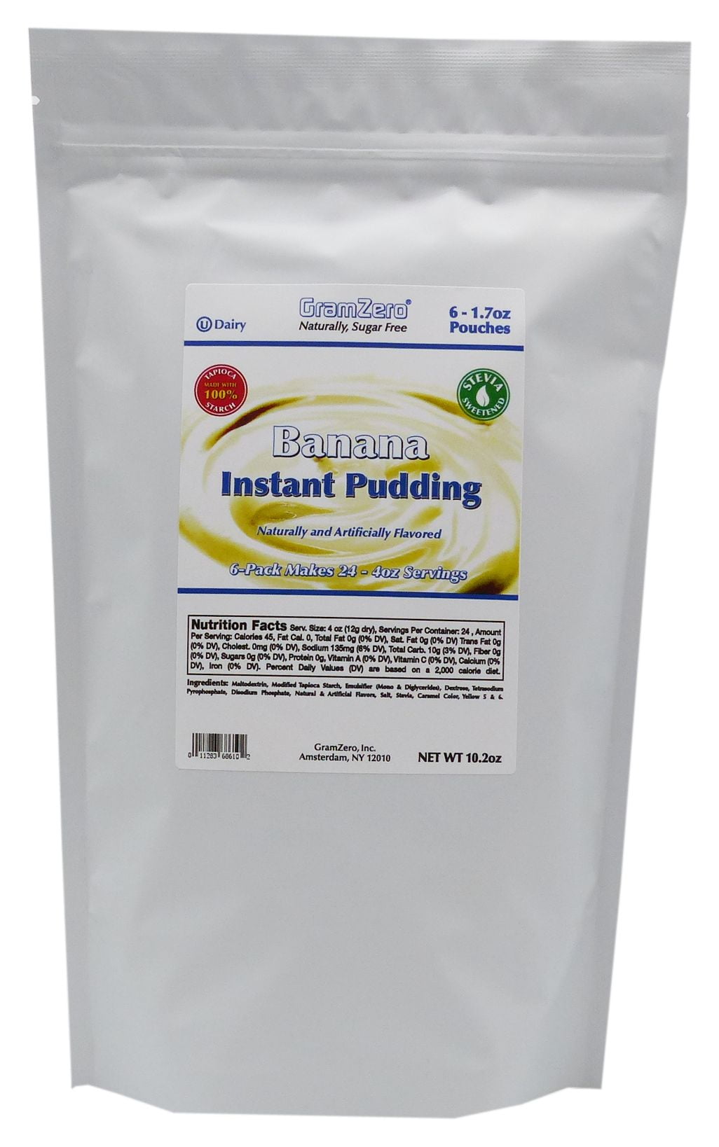 GramZero Stevia Sweetened Sugar Free Pudding Mix Flavor Banana