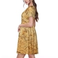 thumbnail image 2 of Easygdp Old Vintage Map Of Sea para Vestido Transpirable de Mujer, Vestido Suelto de Manga Corta con Pliegues y Bolsillos para el Verano, 2 of 6
