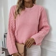 thumbnail image 6 of Giftesty Sweaters for Women Plus Size Womens Casual Solid Long Sleeved Sweater Tops, 6 of 6