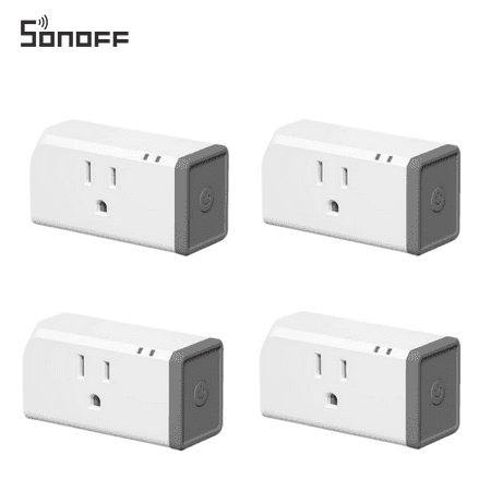SONOFF Wi-Fi Smart Plug with Voice Control Timers, Wifi Smart Outlet Works with Alexa, Google Home & IFTTT, 2.4GHz Wi-Fi,4Packs