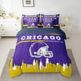 thumbnail image 2 of Football Bed in a Bag Twin 7 Piece,Sports Bedding Sets,American Football Fans Comforter Set with Sheets Rugby Player Blue Purple Bed Set Football Lovers Sheets (Chicago), 2 of 5