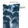 thumbnail image 5 of Forest Animal Elk Linen Curtain Valance for Bedroom/Bathroom/Kitchen/Office/Living/Dining Room Windows,Deer Trees Birds Rustic Cabin Lodge Blue Pocket Topper Drapes Decorative Cafe Drapery 54x18, 5 of 6