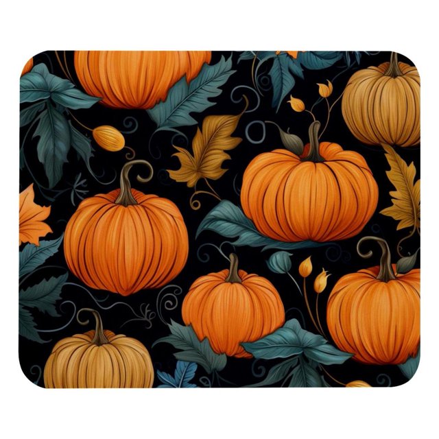 Alfombrilla de ratón con diseño de hojas de calabaza de Acción de Gracias con base de goma antideslizante, cuadrada, protector para portátil, almohadillas de escritura, alfombrilla de ratón