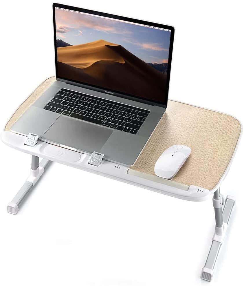 TaoTronics Wood Height Adjustable Foldable Laptop Stand Desk Bed Tray