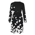 thumbnail image 4 of Dresses for Women Fashion Leisurely Printed Round Neck Dress Women's Long Sleeve Bohemian Floral Maxi Dresses Loose Casual High Waist Boho Printed Beach Party Dress, 4 of 7