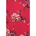 thumbnail image 3 of Bon Rosy, Women's, 3/4 Sleeve V-Neck Printed Maxi Faux Wrap Floral Dress, Berry, M, 3 of 5