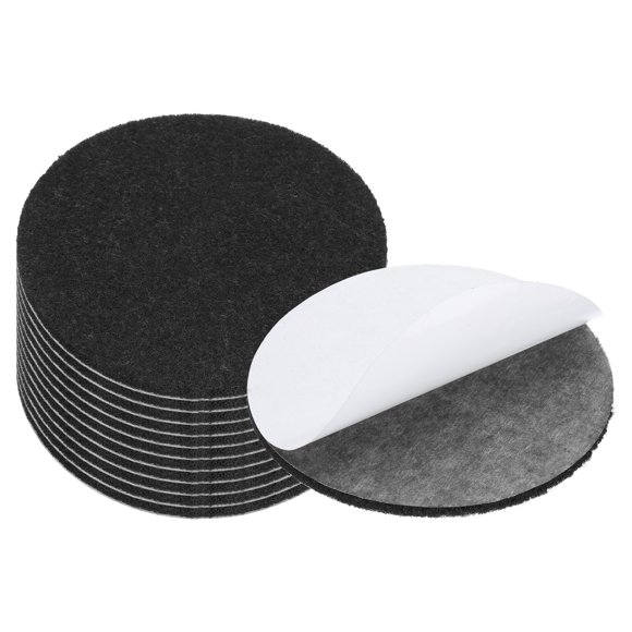 Base de lámpara Uxcell de 3.5 pulgadas de diámetro, paquete de 12, fieltro suave adhesivo redondo de 3 mm de grosor, negro