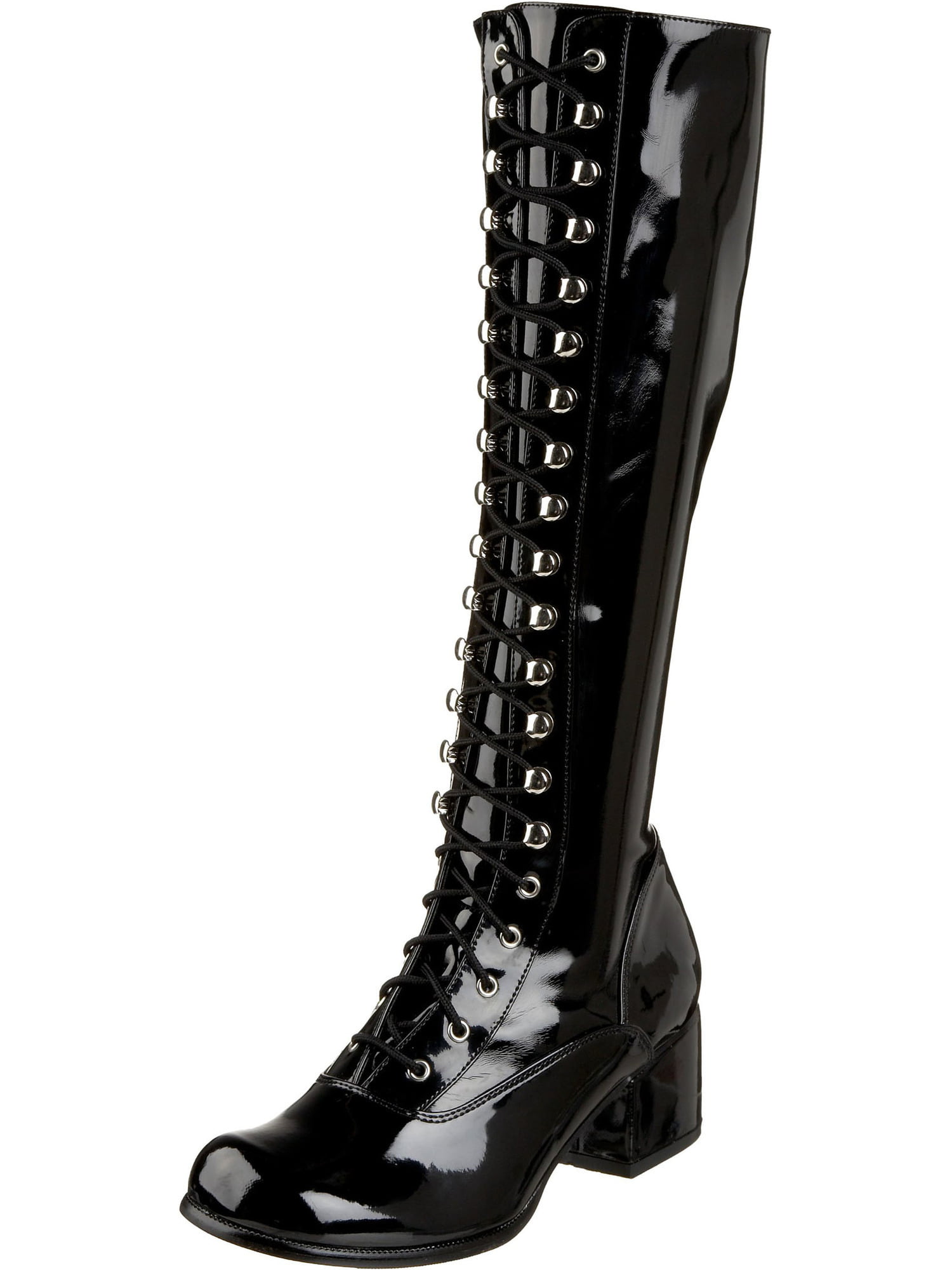 SummitFashions Womens Combat Boots Black Knee High Lace