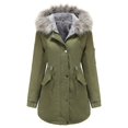 thumbnail image 1 of Winter Big Hair Collar To Overcome Women's Casual Jacket New Fleece-lined Thickened Cotton Coat Women's Large Size Cotton Clothes, 1 of 5