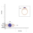 thumbnail image 4 of Angara Natural 1.8 Ct. Tanzanite with Diamond Halo Ring in 14K Rose Gold for Women (Ring Size: 3.5), 4 of 9