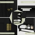thumbnail image 5 of Black Bathroom Cabinet Wall Mounted with Towels Bar, Medicine Cabinet with 2 Door Adjustable Shelves, Over Toilet Cabinet for Bathroom Laundry Room Kitchen, 5 of 18