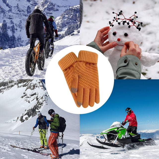 TIELUTT Winter Lined Knit Solid Color Warm Fingerless Cold Weather for Cycling Outdoor Use Workout Bow Bike Table Mini Exercise Bike Pedal compatible with Motorized Pedal Working Out Stuff