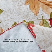 Newbridge Thanksgiving Fall Acorn and Leaf Print 52 x 52 inch Square Vinyl Tablecloth with Flannel Backing