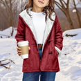 thumbnail image 6 of Coerni Girls Suede Fleece Lined Jacket Teen Polar Fleece Sherpa Button Down Shackets Winter Warm Coat Windproof Trendy Outerwear, 6 of 7