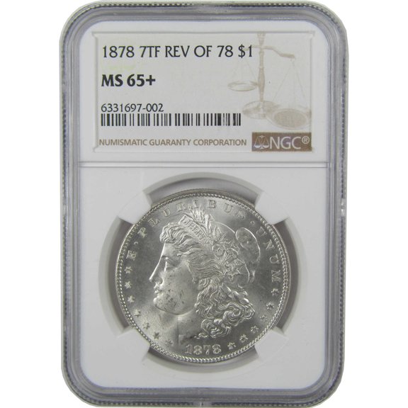 Collectible 1878 7TF Rev 78 Morgan Silver Dollar MS 65+ NGC Uncirculated $1 Coin