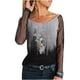 thumbnail image 1 of Blusa informal de manga larga con cuello redondo y manga larga para mujer Pompotops FGAJ1654, 1 of 4