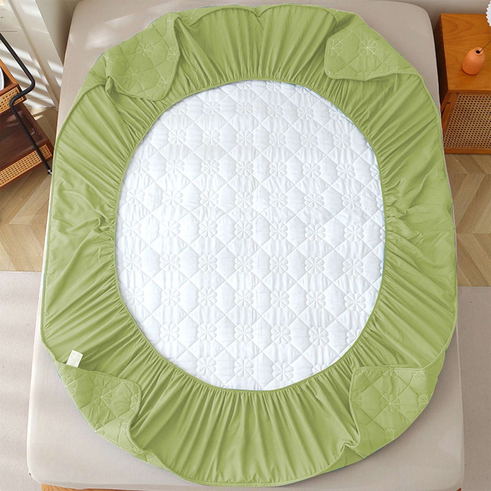Quilted Fitted Sheet Mattress Protector Deep Pocket 120X200Cm Soft Breathable Microfiber Non Slip Elastic Bed Cover All Season Washable Mattress Pad For Home Hotel Dorm Use Comfortable Fit