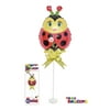 Ladybug Foil - Red/Black 14" Air-Fill Balloon With Stand And Bow Included - Great Decoration For A Children's Party