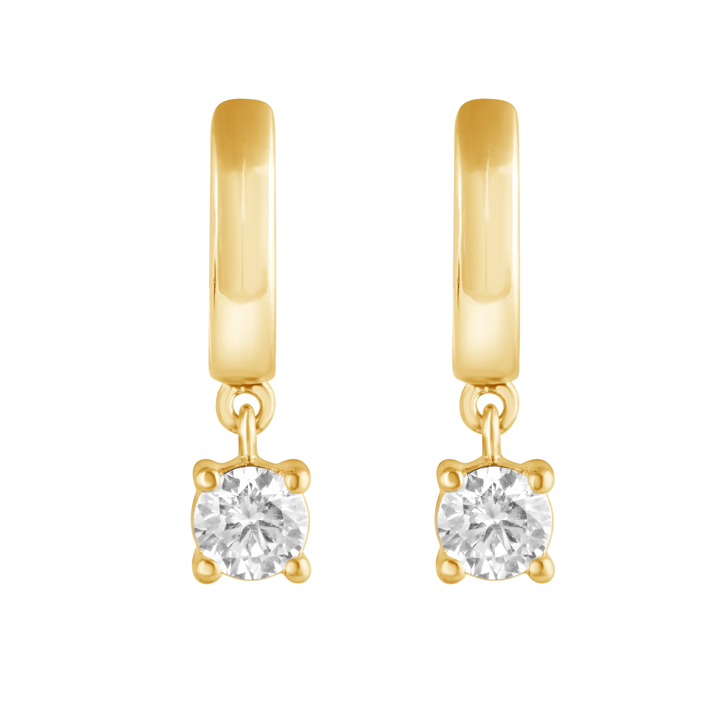 Unique Moments Yellow Gold Plated Sterling Silver 1/2 Ctw. Round Cut Lab Grown Diamond Hoop Earring for Women,