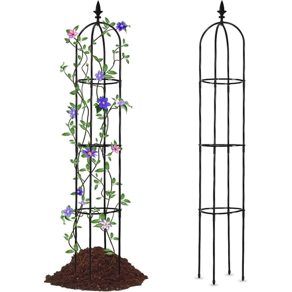 Garden Trellis for Climbing Plants Outdoor,51.2 in Plant Trellis for Potted Plant Support, Garden Tower Trellis for Potted Plants Flowers Vegetable Vine