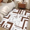 thumbnail image 5 of Brown Geometric Stripes Washable Area Rugs 2.7'x5', Modern Abstract Lines Maze Low Pile Throw Living Room Rug Non-Slip Sturdy Edge Binding Carpet for Indoor Entryway Bedside Kitchen, 5 of 9