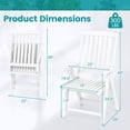 thumbnail image 3 of Costway Foldable Patio Chair with Armrest, Curved Back, Slatted Seat for Backyard Deck White, 3 of 9