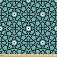 thumbnail image 2 of Moroccan Fabric by the Yard Upholstery, Continuous Mediterranean Sea Tones Geometric Levantines Pattern, Decorative Fabric for DIY and Home Accents, Charcoal Grey Sea Blue by Ambesonne, 2 of 5