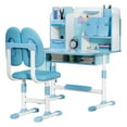 thumbnail image 5 of AOJA Kids Study Desk and Chair Set, Height Adjustable Functional Children's Learning Table with Reading Rack, Bookshelf and Drawer, Ergonomic Desk Chair for 3-18 Years Old, 5 of 8