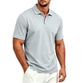 thumbnail image 2 of Fabrcox Short Sleeve Polo Shirts for Men Button Collared Golf Shirt Men Lightweight Regular Fit Outdoor Gym Athletic Shirts Men Gray M, 2 of 10