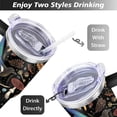 thumbnail image 5 of 40oz Colorful Botanical Mushroom Stainless Steel Flip Straw Tumbler Spill Proof Travel Cup Double Wall Vacuum Insulated Coffee Mug with Top Handle, 5 of 6