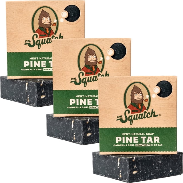 Jabón en barra Dr. Squatch All Natural for Men Pine Tar, pack de 3