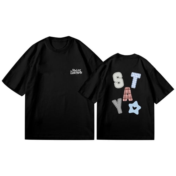 Maexsktao Cotton T-Shirt Fashion SKZ Short Sleeve Tee Shirts Men Women Unisex O-Neck Summer Stray Tops