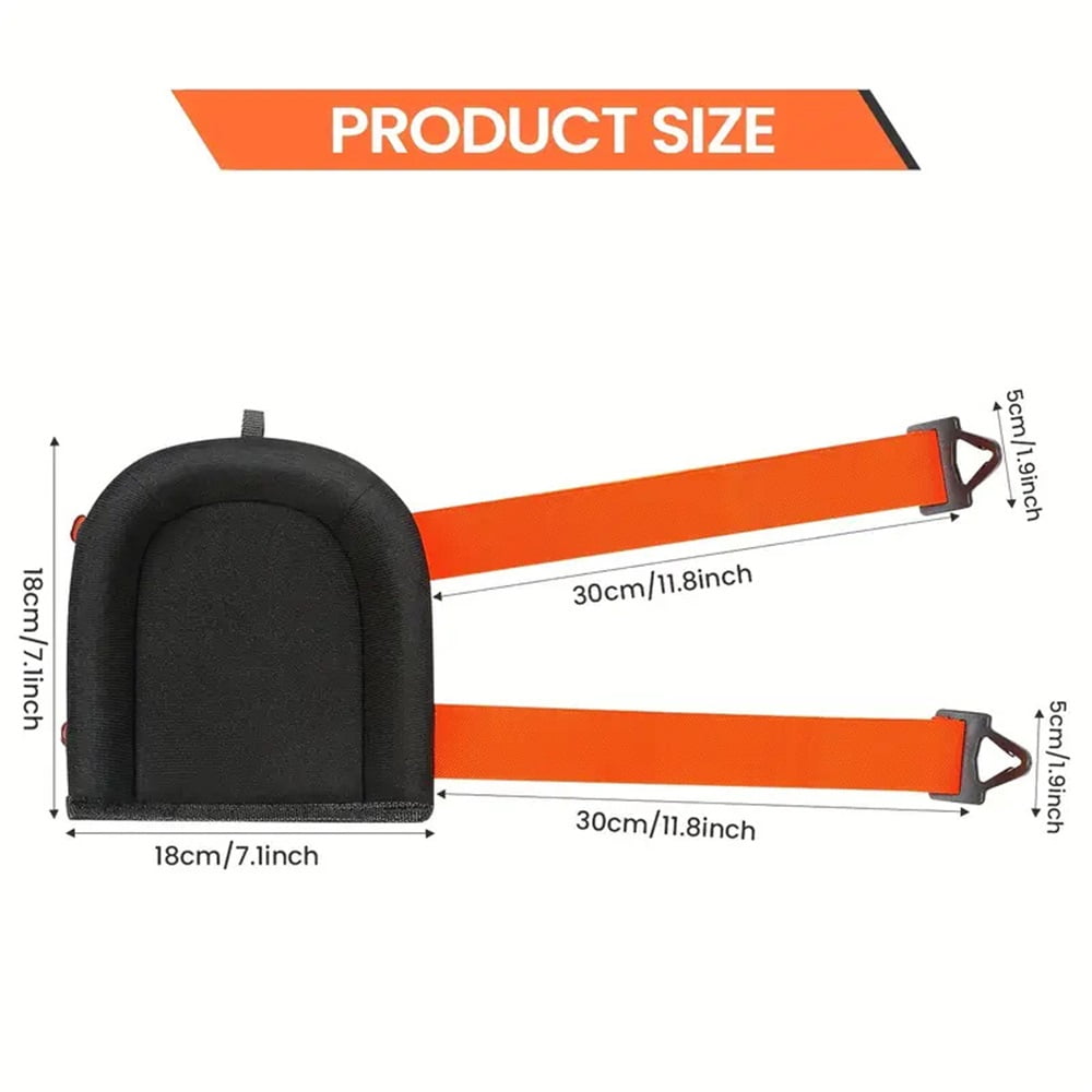 Professional Knee Pads with Adjustable Straps, Heavy Duty Foam Padding, Black and Orange