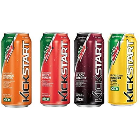 Mountain Dew Kickstart Energy Drink Variety Pack - 16 Count