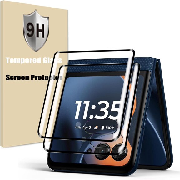 FHDFHD 2 Pack for Motorola Razr 2025/2024 Front Screen Protector,3D Curved Tempered Glass Screen Cover,Anti Scratch Bubble Free Screen Protector for Moto Razr 2025/2024,Clear