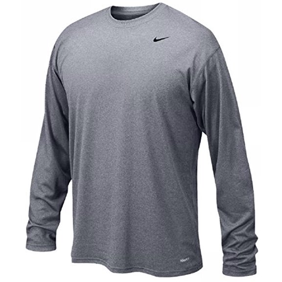 Nike Boys Legend Long Sleeve Athletic T-Shirt (Grey, Youth X-Large)