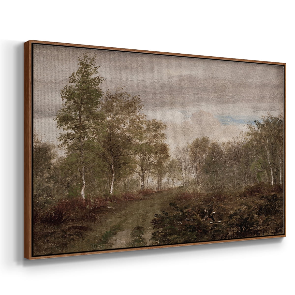 Vintage Landscape-CCCXV By Wexford Home Framed in Walnut Wood Gallery Wrapped Canvas 17 in. x 25 in.