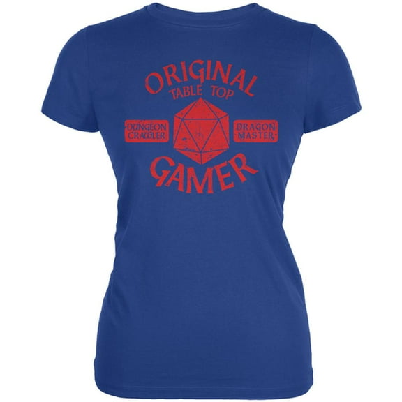 OG Original Gamer d20 Table Top Edition Juniors Soft T Shirt Royal LG