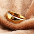 thumbnail image 3 of K-KED 8MM Gold Plated Wedding Band Ring Tungsten Carbide Men Women Ring Silver Edges-12, 3 of 6
