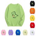 thumbnail image 3 of GPAECEAD Kids Boys Girls Toddler Spring and Autumn Cute Sweatshirts Long Sleeve Dinosaur Printing Candy Color Round Neck Tops T-Shirt Black, 3 of 3