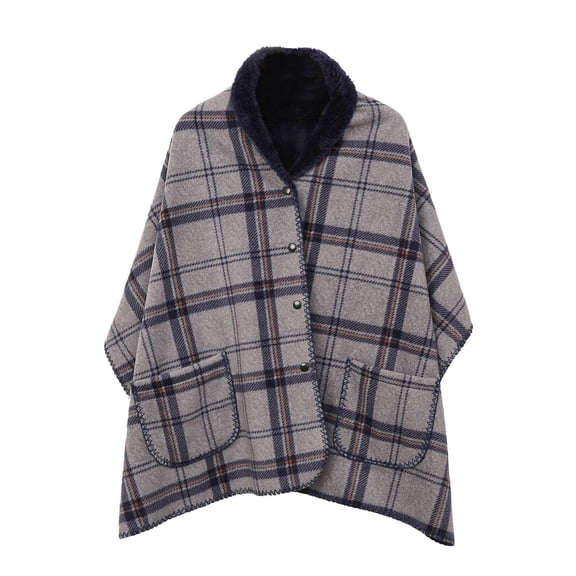 Lilixerw Wearable Blanket Soft Fleece Shawl,Button Closure Warm Snap Wrap Shawl for All Seasons Outdoor and Indoor Activities