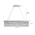 thumbnail image 2 of 39.4" Modern Crystal Chandelier for Dining Room 8-Light White Rectangle Raindrop Chandelier Contemporary Rectangular Pendant Light Fixture for Kitchen Island Bar(Bulb Not Included), 2 of 9