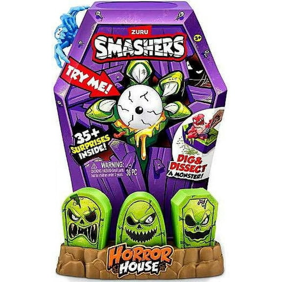 Smashers Horror House Blood Shark LARGE Mystery Pack (BLUE Spider, 35 Surprises Inside!)c