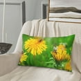 thumbnail image 5 of Picia Bees Pollinates A Yellow Dandelion Pattern Plush Pillow Case – Soft and Cozy Cushion Cover, Hypoallergenic Throw Pillow Case for Home Decor-16"x24", 5 of 6