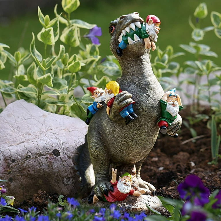 TOFOTL Dinosaur Eating Gnomes, Outdoor Garden Decor, Resin Funny